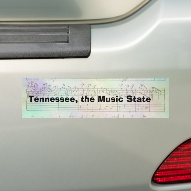 Bumper Sticker Tennessee the Music State (On Car)