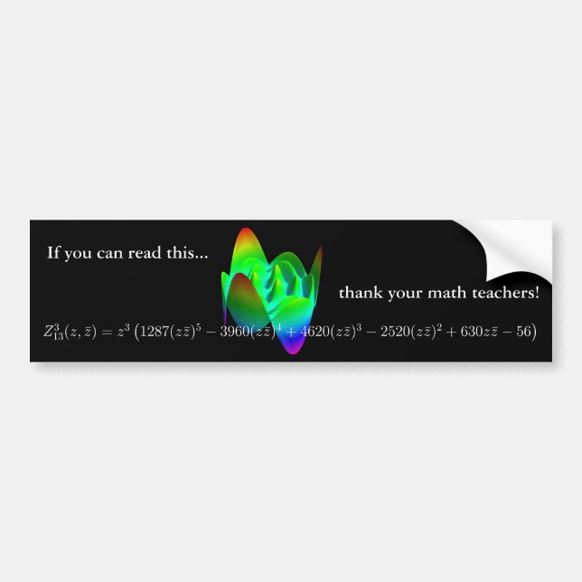 Bumper sticker: thank your math teacher! 3 bumper sticker (Front)