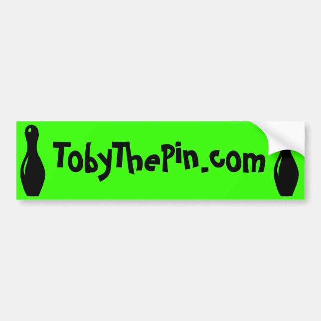 Bumper Sticker TobyThePin.com Green (Front)