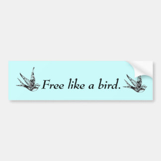 Bumper Sticker With A Swallow