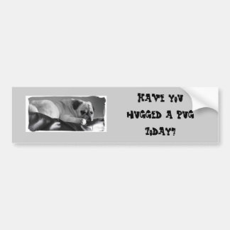 Bumper sticker with Pug