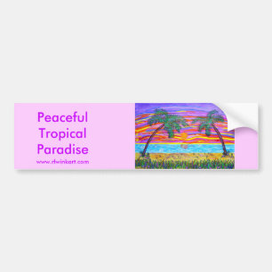 Bumpersticker -Peaceful Tropical Paradise Bumper Sticker