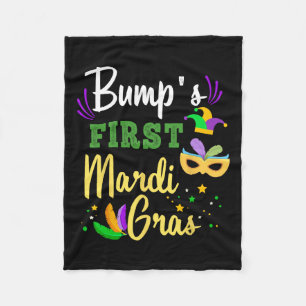 Bump's First Mardi Gras Pregnancy New Orleans Fleece Blanket