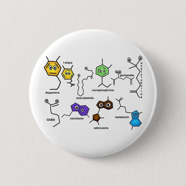 Bumpy Neurotransmitters 2 Inch Round Button (Front)