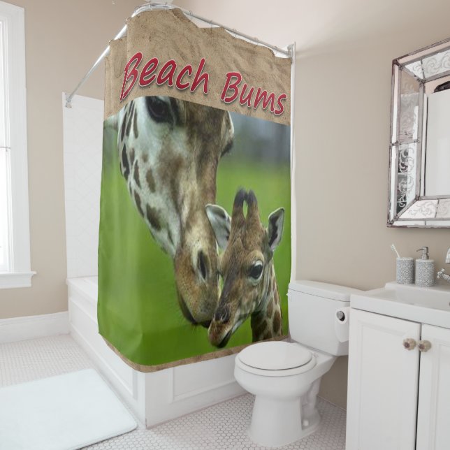 Bums de plage Douche rideau Giraffe (En situation)