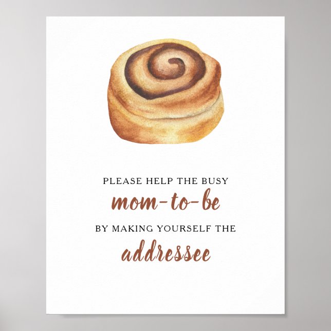 Bun baby shower Help the Busy Mom-to-Be Addressee Poster (Front)