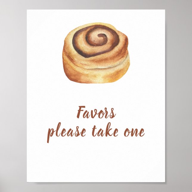 Bun cinnamon baby shower Favours Poster (Front)