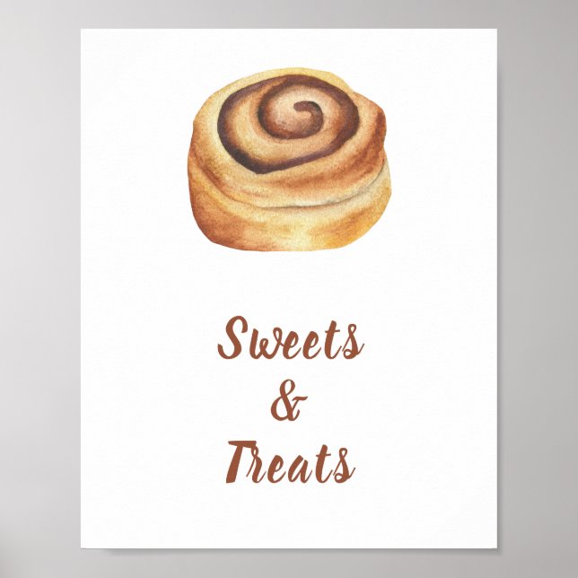 Bun cinnamon baby shower Sweets & Treats Poster (Front)