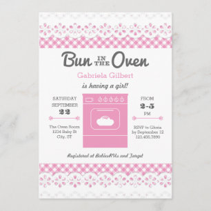 Bun Dans Le Four Girl Baby shower Invitation