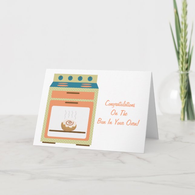 Bun In Oven (customizable) Card (Front)