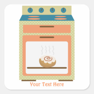 Bun In Oven (customizable) Square Sticker