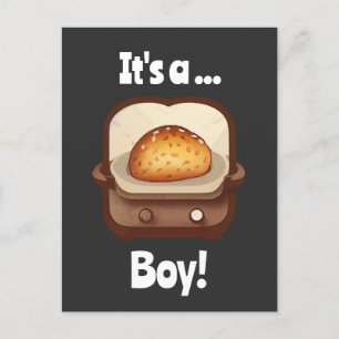 Bun in the oven Baby Gender Reveal unique funny Postcard