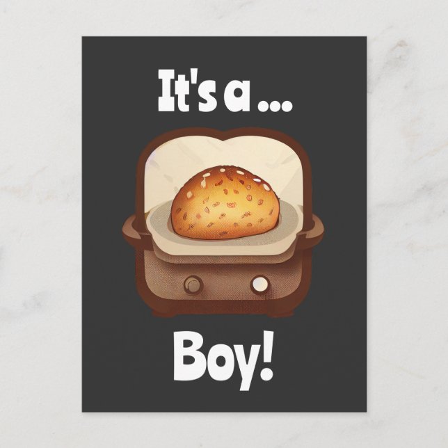 Bun in the oven Baby Gender Reveal unique funny  Postcard (Front)