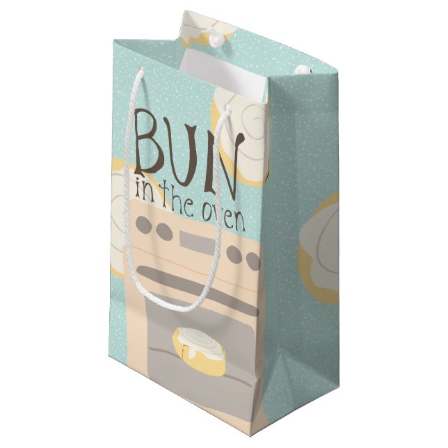 Bun in the Oven Baby Shower Small Gift Bag (Front Angled)
