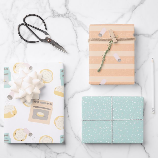 Bun in the Oven Baby Shower Wrapping Paper Sheet (Front)