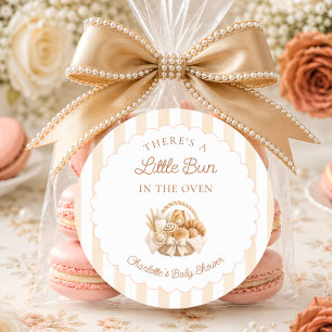 Bun in the Oven Bakery Bread Baby Shower Classic Round Sticker