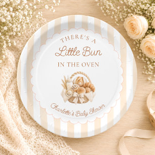 Bun in the Oven Bakery Bread Baby Shower Paper Plate