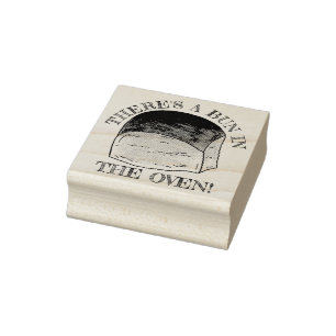 Bun in The Oven Bread Dinner Roll Expecting Baby Rubber Stamp