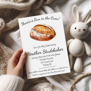 Bun in the Oven, Bread Loaf Baby Shower Invitation