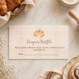 Bun in the Oven Croissant Girl Diaper Raffle Card