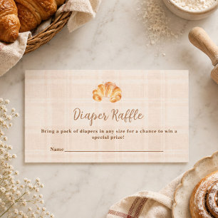 Bun in the Oven Croissant Girl Diaper Raffle  Card