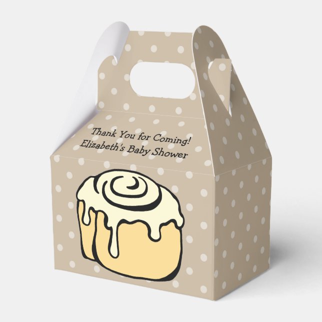 Bun in the Oven Cute Modern Baby Shower Boy / Girl Favor Box (Front Side)