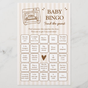 Bun in the Oven Find the Guest Baby Bingo Game