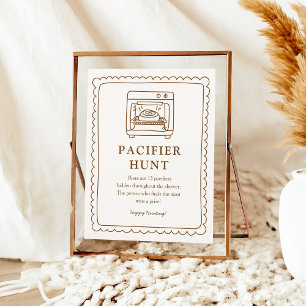 Bun in the Oven Pacifier Hunt Game Sign