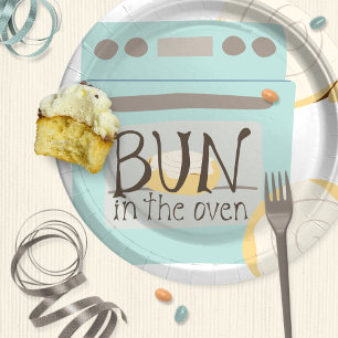 Bun in the oven paper plates
