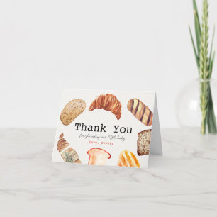 Bun in the Oven Pastries Baby Shower Thank You Card