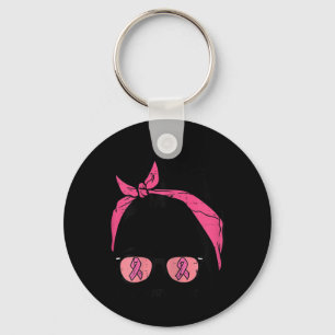 Bun Pink Ribbon Survivor Breast Cancer Awareness W Keychain