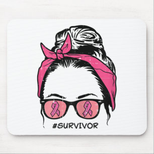 Bun Pink Ribbon Survivor Breast Cancer Awareness W Mouse Pad