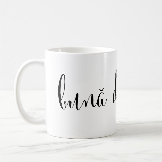 bună dimineața Good Morning Romanian Mug (Left)