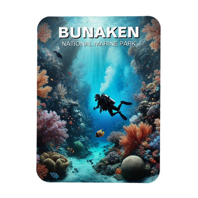 Bunaken Indonesia Scuba Diver Magnet (Vertical)