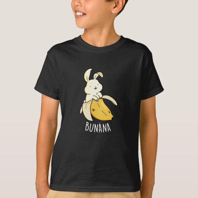 Bunana Funny Bunny In A Banana Pun Dark BG T-Shirt (Front)