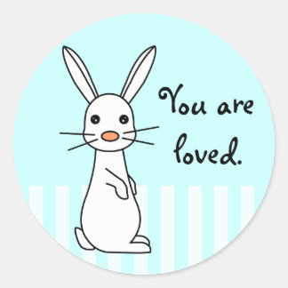 Bunbun - Cute White Rabbit Classic Round Sticker