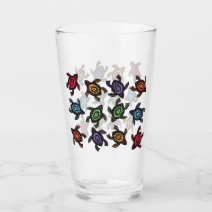 Bunch of abstract Black Turtles Shells in Colours Glass
