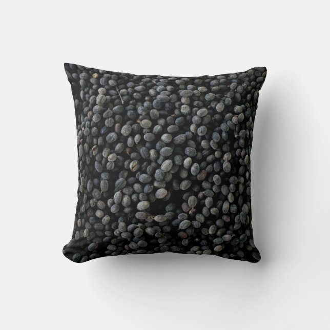 Bunch of black beans throw pillow (Front)
