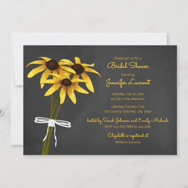 bunch of Black Eyed Susan wildflower bridal shower Invitation (Front)