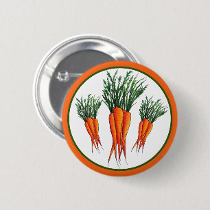 Bunch of Carrots Orange Vegetable Veggie Garden 2 Inch Round Button