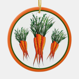Bunch of Carrots Orange Vegetable Veggie Garden Ceramic Ornament