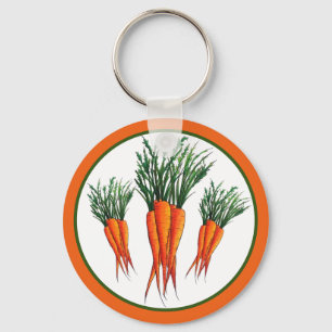 Bunch of Carrots Orange Vegetable Veggie Garden Keychain