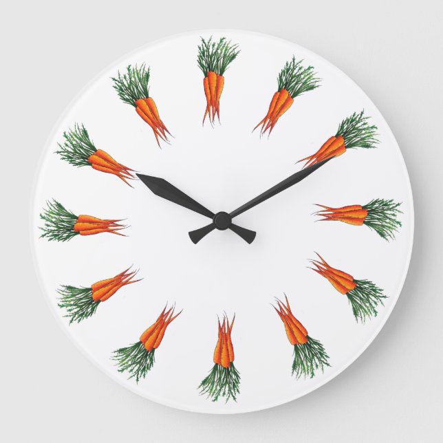 Bunch of Carrots Orange Vegetable Veggie Garden Large Clock (Front)
