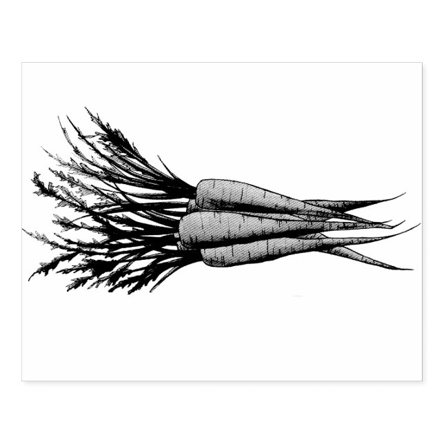 Bunch of Carrots Orange Vegetable Veggie Garden Rubber Stamp (Imprint)