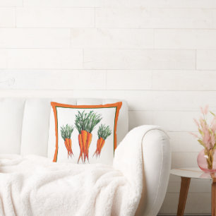 Bunch of Carrots Orange Vegetable Veggie Garden Throw Pillow