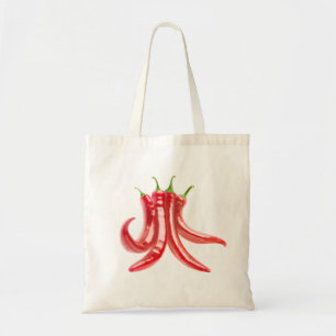 Bunch of chili peppers tote bag