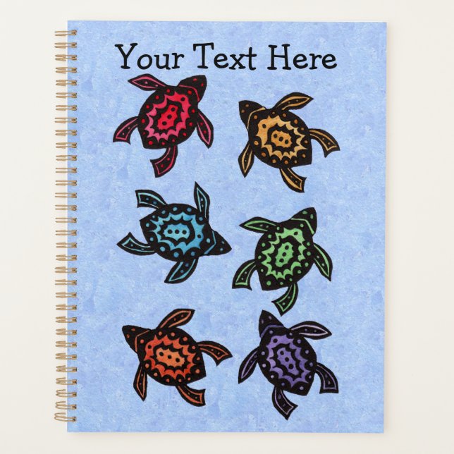 Bunch of Colourful Turtles Abstract Marked Shells  Planner (Front)