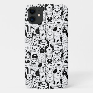 Bunch of Dogs Black White Phone case