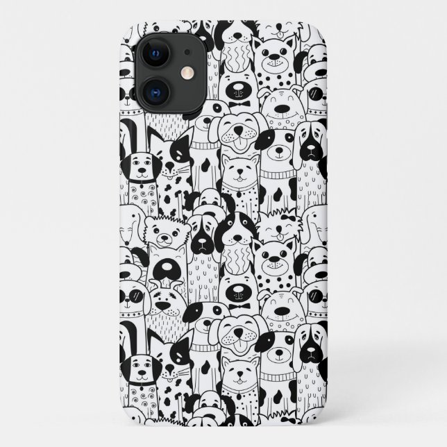 Bunch of Dogs Black White Phone case (Back)