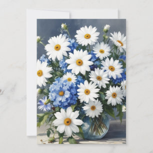 Bunch of Flowers Elegant Daisies Watercolor Holiday Card